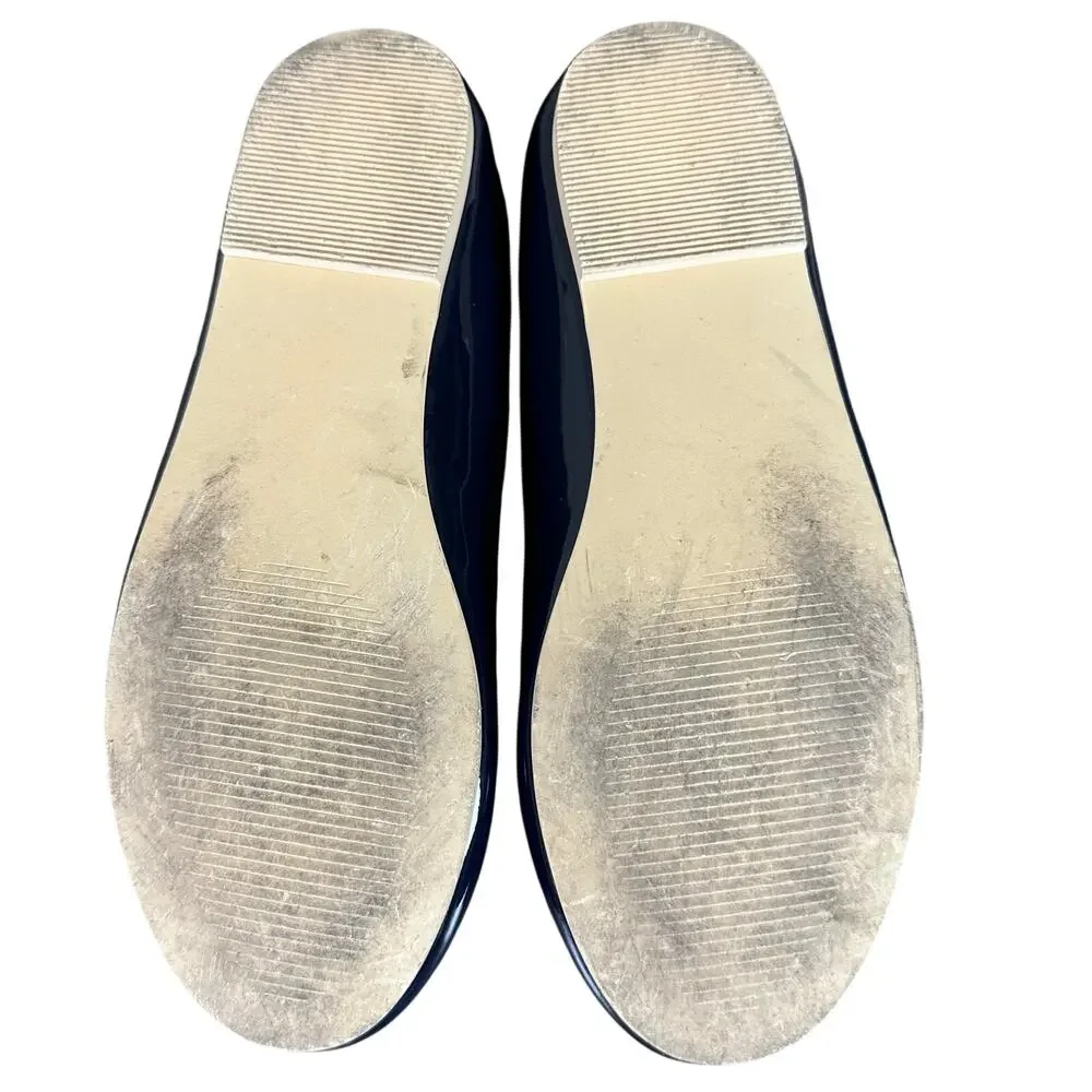 Janie and Jack Patent Ballet Flat in Merchant Marine Navy, Size 13